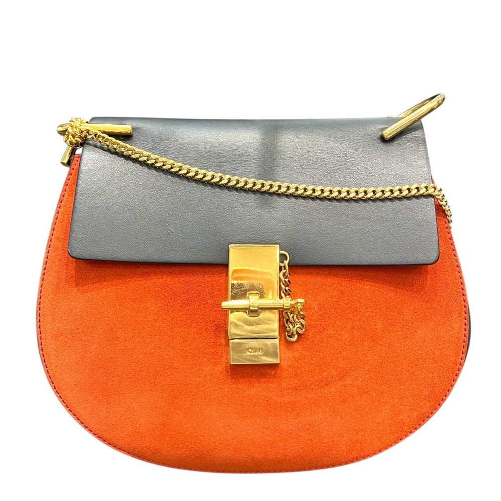 Chloé Chloe Drew Mini Bicolor Chain Shoulder Bag, Calfskin, Size 70 65 6